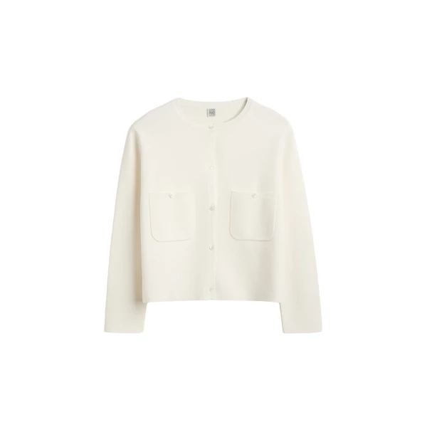 Toteme Classic compact knit cardigan in White