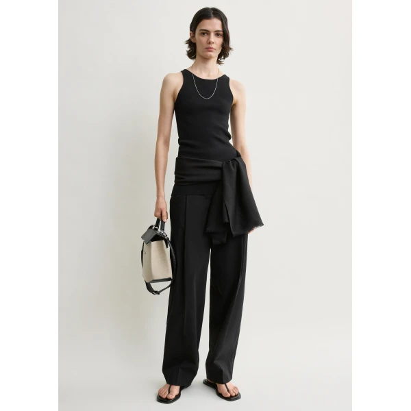 Toteme Classic compact knit tank in Black, view 3