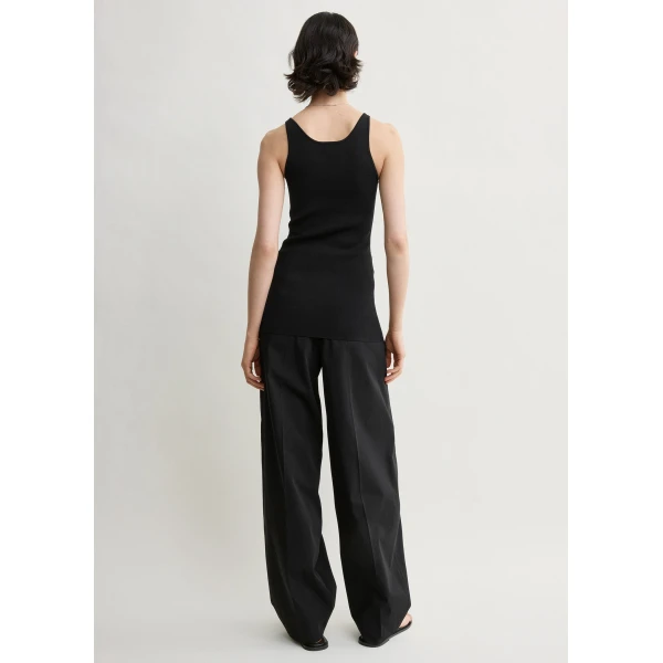 Toteme Classic compact knit tank in Black, view 4