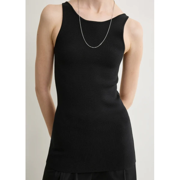 Toteme Classic compact knit tank in Black, view 6