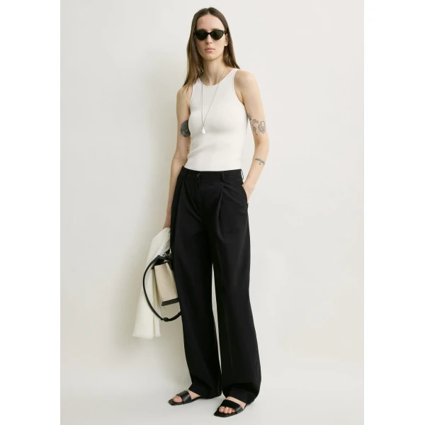 Toteme Classic compact knit tank in White, view 2