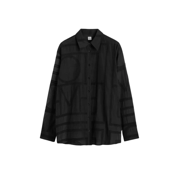 Toteme Classic crochet shirt in Black