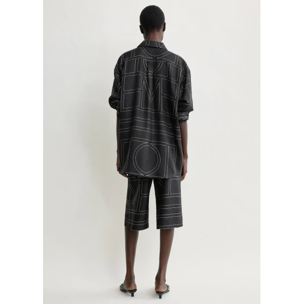 Toteme Classic embroidered shirt in Black, view 4
