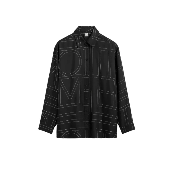 Toteme Classic embroidered shirt in Black
