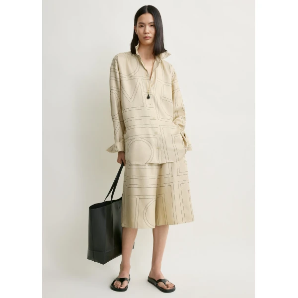 Toteme Classic embroidered shirt in Ivory, view 2