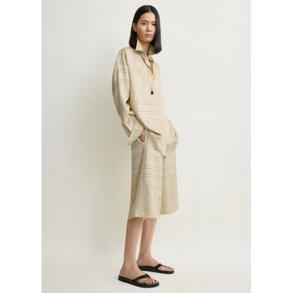 Toteme Classic embroidered shirt in Ivory, view 3