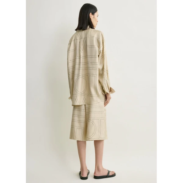 Toteme Classic embroidered shirt in Ivory, view 4