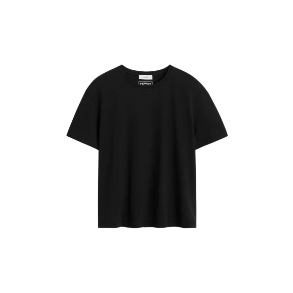 Toteme Classic embroidered tee in Black Top