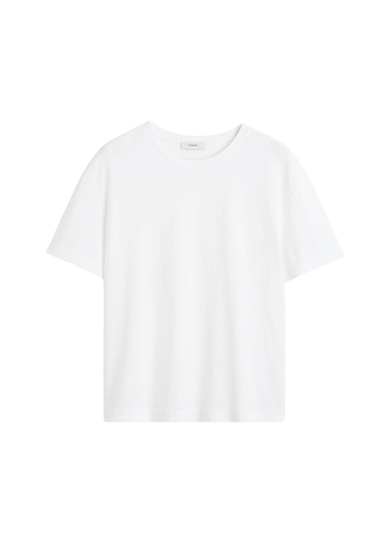 Totême Classic embroidered tee in Optic white - Tops - Scandinavian Minimalist Luxury at Luxury Shoes 