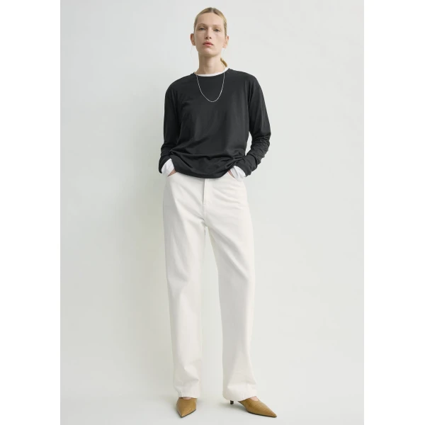 Toteme Classic long-sleeve tee in Black Top, view 2
