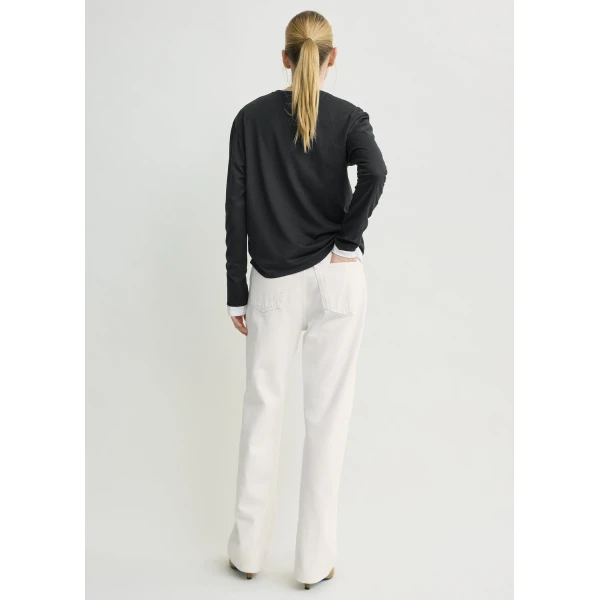 Toteme Classic long-sleeve tee in Black Top, view 4