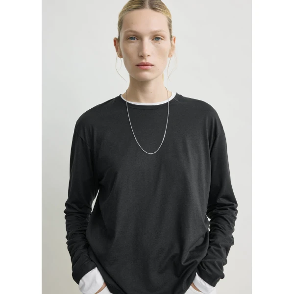 Toteme Classic long-sleeve tee in Black Top, view 5
