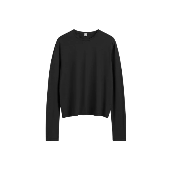 Toteme Classic long-sleeve tee in Black Top