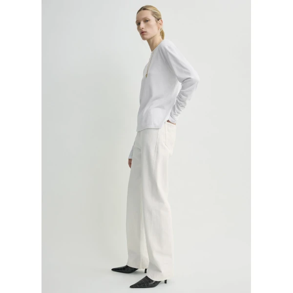 Toteme Classic long-sleeve tee in White Top, view 3