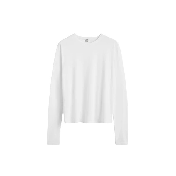 Toteme Classic long-sleeve tee in White Top