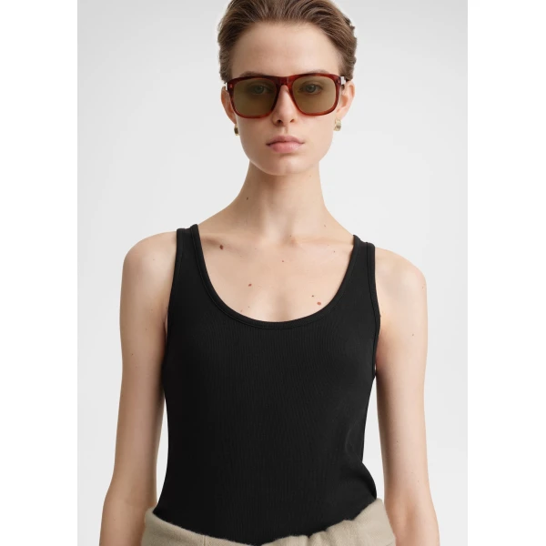 Toteme Classic rib tank in Black Top, view 5