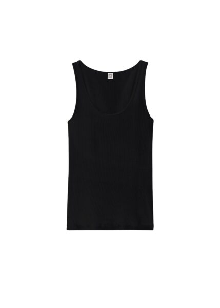 Totême Classic rib tank in Black - Tops - Scandinavian Minimalist Luxury at Luxury Shoes 