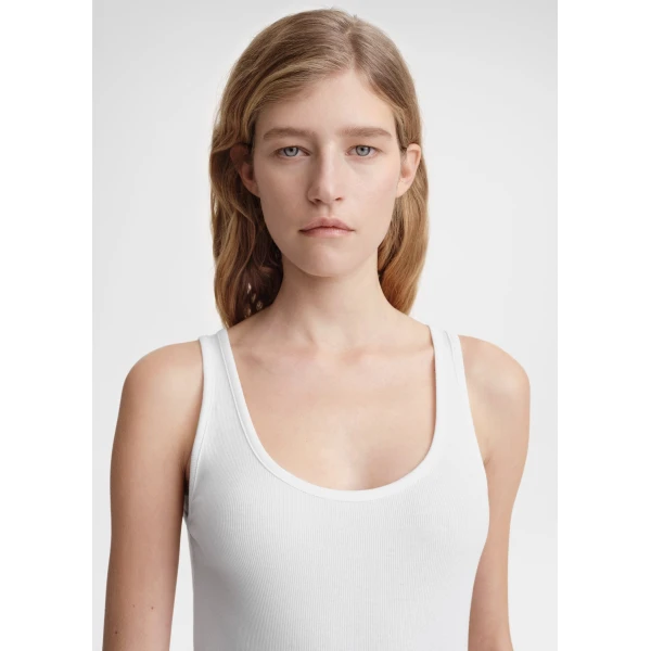 Toteme Classic rib tank in White Top, view 5