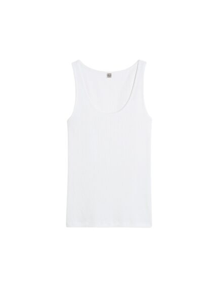 Totême Classic rib tank in White - Tops - Scandinavian Minimalist Luxury at Luxury Shoes 