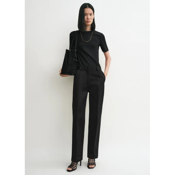 Toteme Classic rib tee in Black Top, view 2
