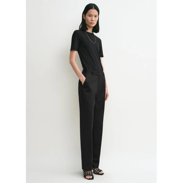 Toteme Classic rib tee in Black Top, view 3