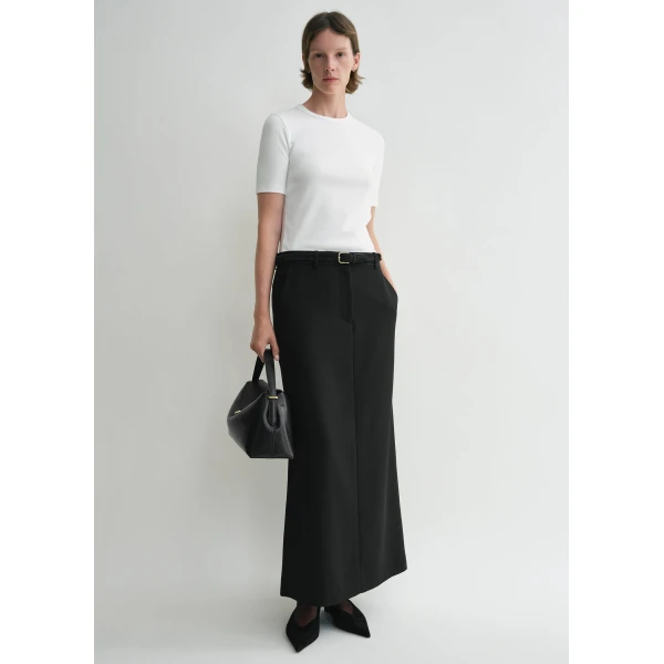 Toteme Classic rib tee in White Top, view 2