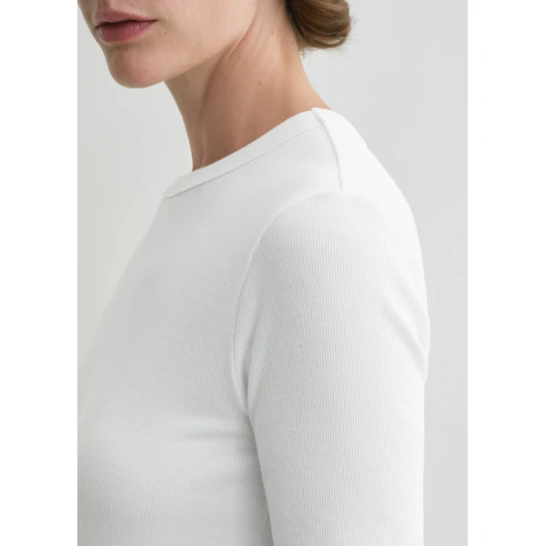 Toteme Classic rib tee in White Top, view 6