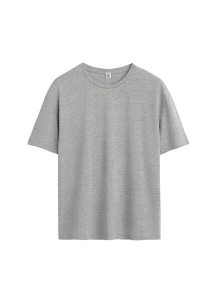 Totême Classic tee in Mid grey melange - Tops - Scandinavian Minimalist Luxury at Luxury Shoes 