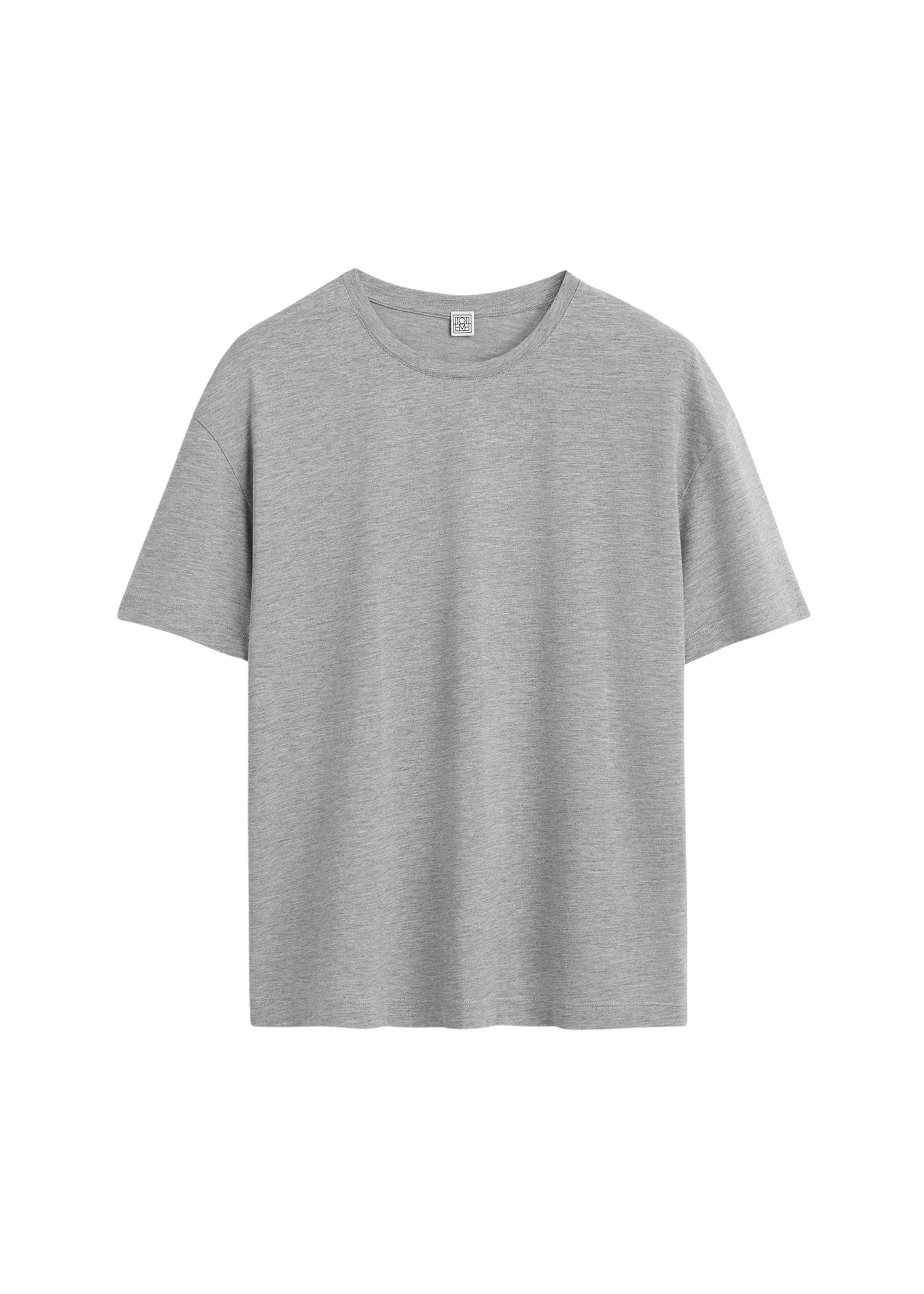 Totême Classic tee in Mid grey melange - Tops - Scandinavian Minimalist Luxury at Luxury Shoes 
