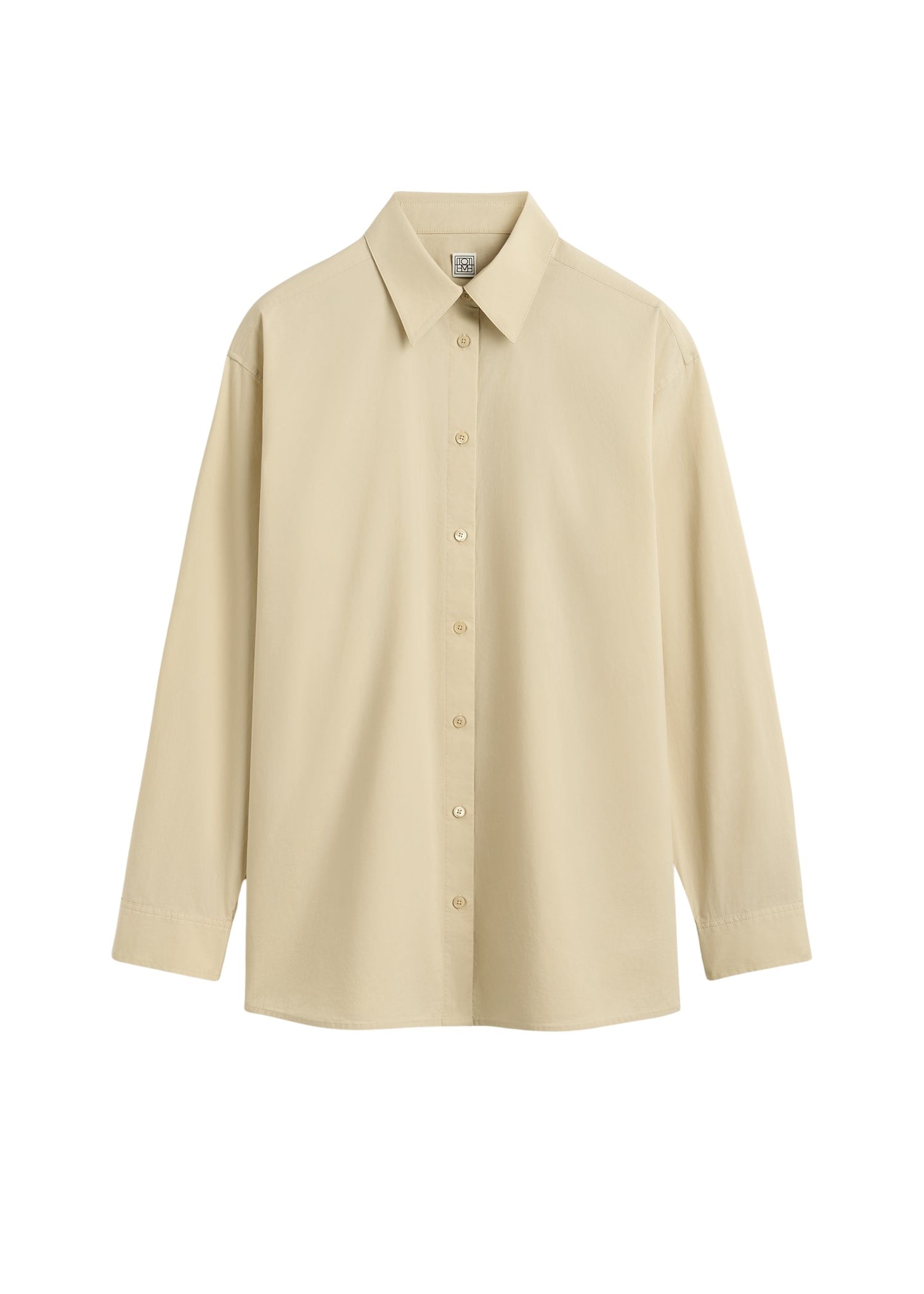 Totême Classic tumbled shirt in Peanut - Tops - Scandinavian Minimalist Luxury at Luxury Shoes 