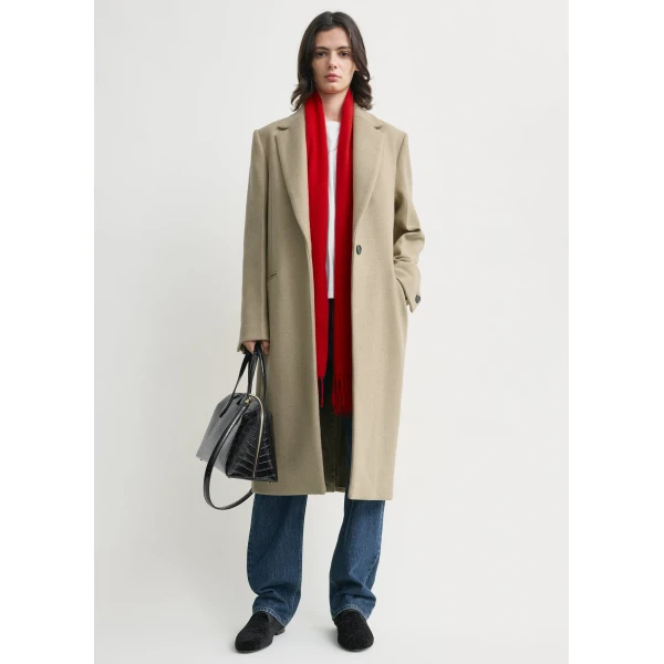 Toteme Classic winter coat in Biscuit, view 2