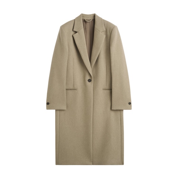 Totême Classic winter coat in Biscuit - Coats - Scandinavian Minimalist Luxury at Luxury Shoes 