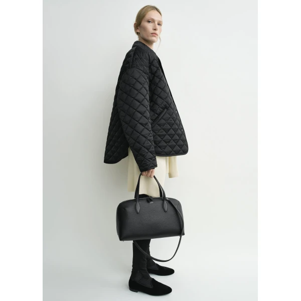 Toteme Collared quilted jacket in Black, view 3