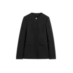Toteme Collarless cinched jacket in Black
