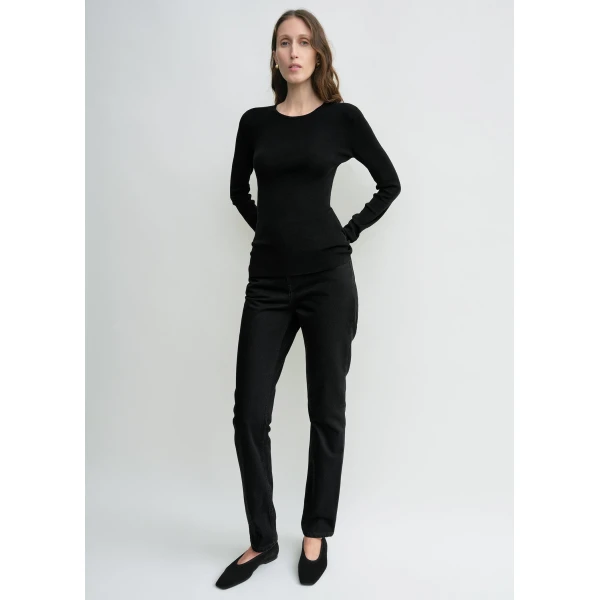 Toteme Compact cotton top in Black, view 2