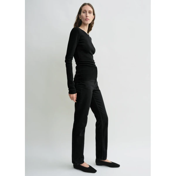 Toteme Compact cotton top in Black, view 3