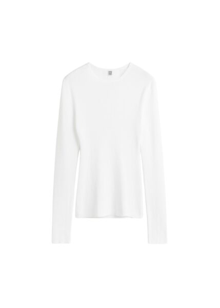 Totême Compact cotton top in White - Knitwear - Scandinavian Minimalist Luxury at Luxury Shoes 