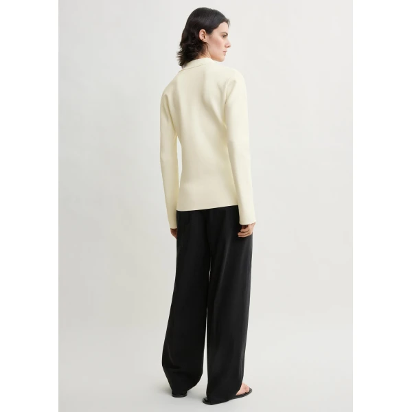 Toteme Compact knit buttoned top in White, view 4