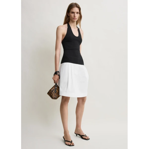 Toteme Compact knit halter top in Black, view 2