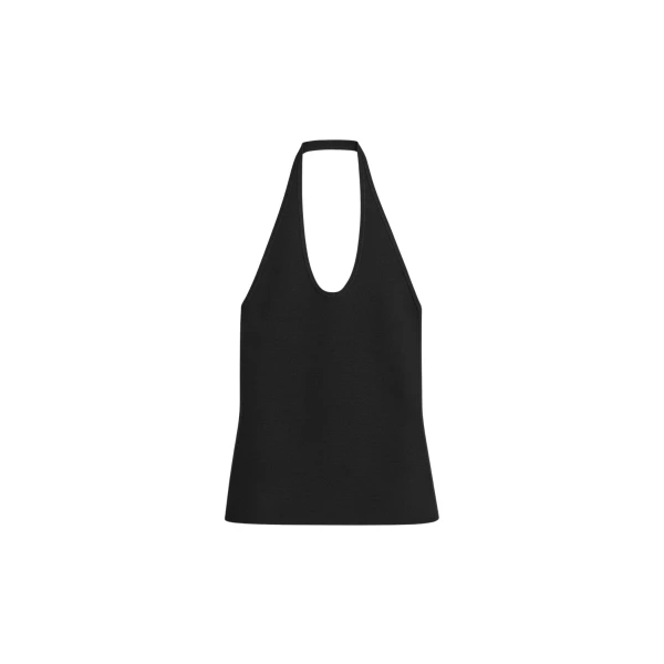 Toteme Compact knit halter top in Black