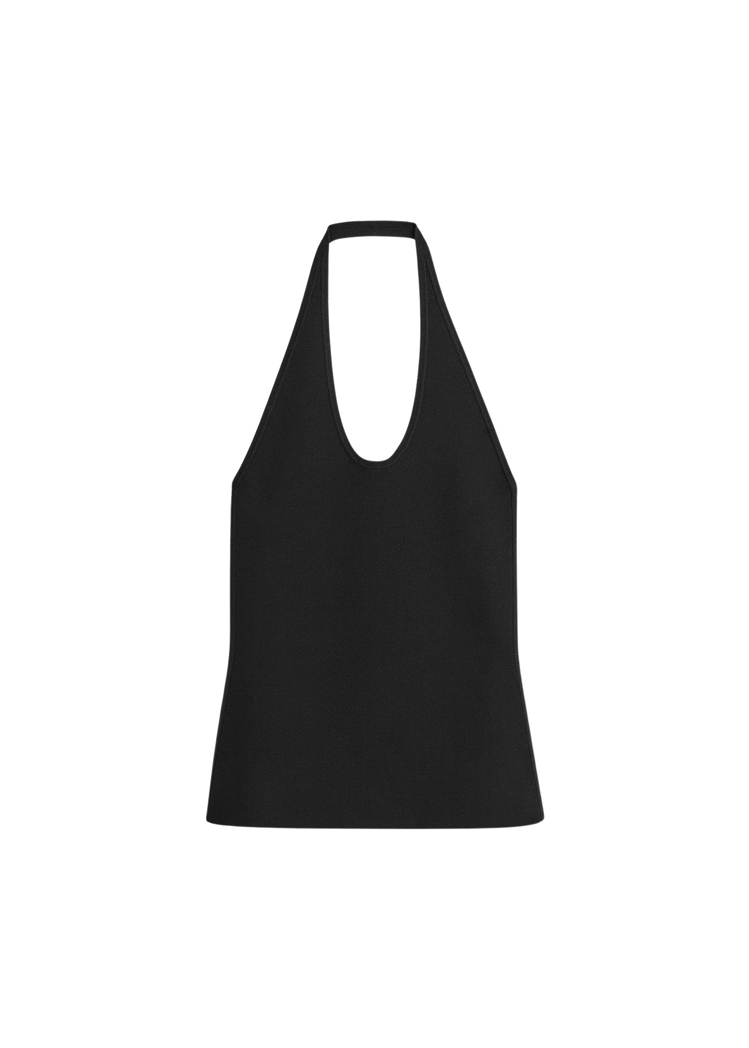 Totême Compact knit halter top in Black - Tops - Scandinavian Minimalist Luxury at Luxury Shoes 