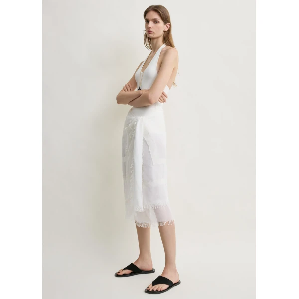Toteme Compact knit halter top in Optic white, view 3