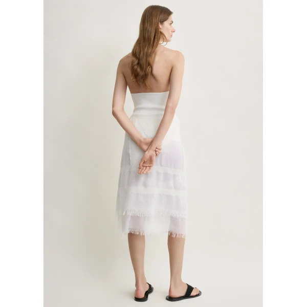 Toteme Compact knit halter top in Optic white, view 4
