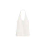 Toteme Compact knit halter top in Optic white