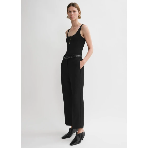 Toteme Compact knit tank in Black, view 2