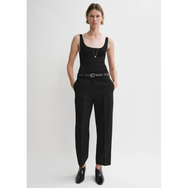 Toteme Compact knit tank in Black, view 3