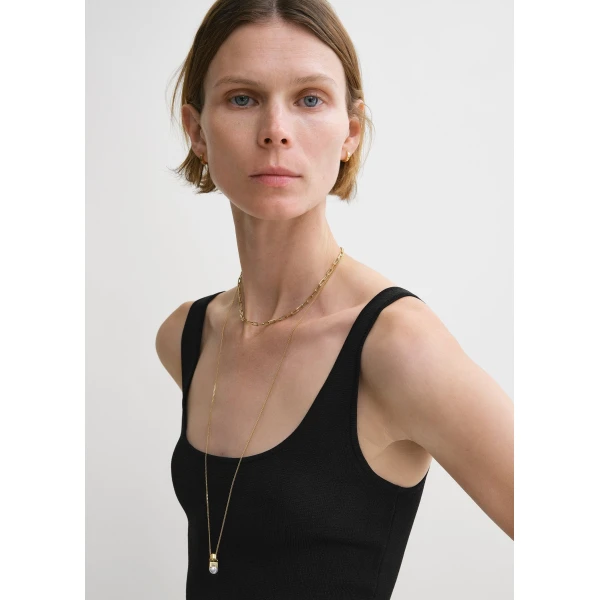 Toteme Compact knit tank in Black, view 5