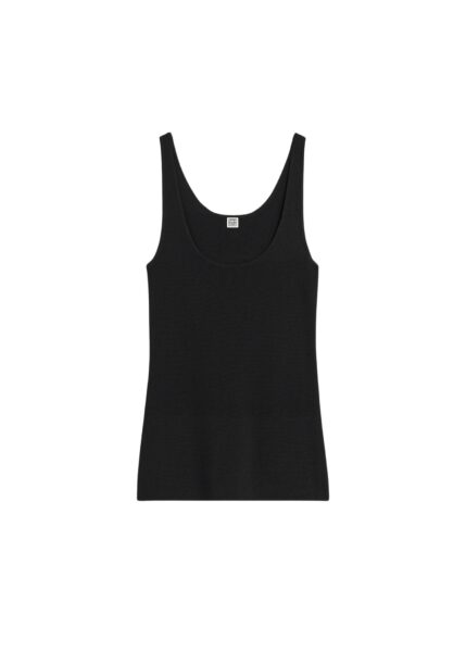 Totême Compact knit tank in Black - Knitwear - Scandinavian Minimalist Luxury at Luxury Shoes 