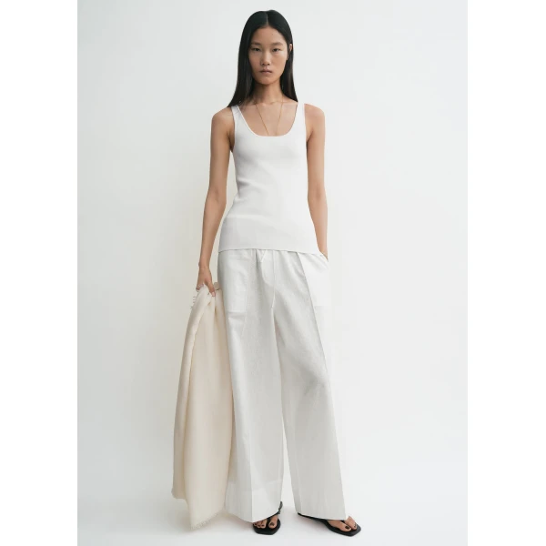 Toteme Compact knit tank in White, view 2