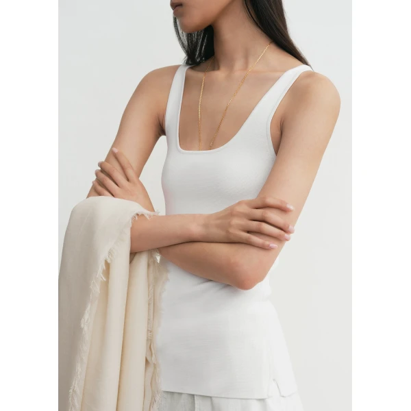 Toteme Compact knit tank in White, view 5
